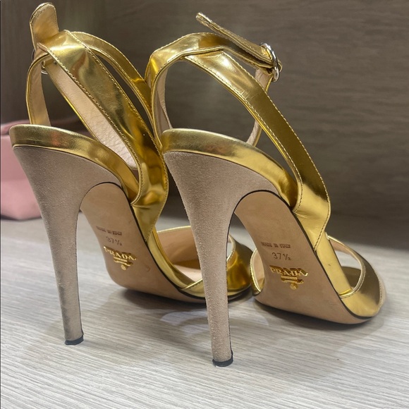 Prada Metallic Gold Heels - Picture 3 of 4